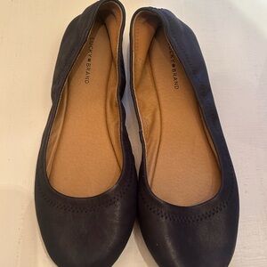 Lucky Brand Navy Leather Flats